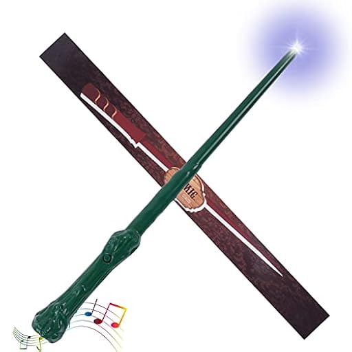 Aomig Varita Magica, Varita Mago con Luz y Sonido de 36cm, Varita con Luz Deluxe de Regalo Original Hombre y Mujer, Accesorios Disfraz Mago College Cosplay Halloween, Regalo Niño y Adulto (Verde) | Ya disponible en tu tienda friki favorita! En mundofriki.es!