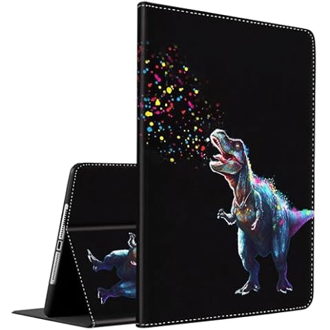 ZHEERIY Case for New iPad 8th Gen 10.2" 2020/ iPad 7th Gen 10.2" 2019 / iPad Air 10.5 2019 / iPad Pro 10.5 with Coasters Set Shock Proof Protective Case with Auto Sleep/Wake,Rainbow Animal Dinosaur Cover