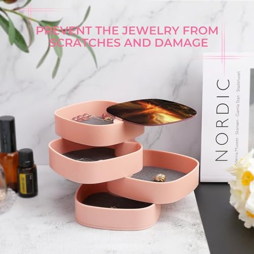 Boîte à bijoux rotative pour coiffeuse et rangement de collier volcan - 7