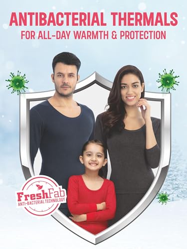 Image of Bodycare Insider Anti-Bacterial Solid Kids Thermal Top & Bottom Unisex Set