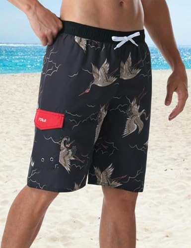 Men's Athletic Swimwear Quick Dry Summer Patterned Swimming Shorts with Mesh Liner3