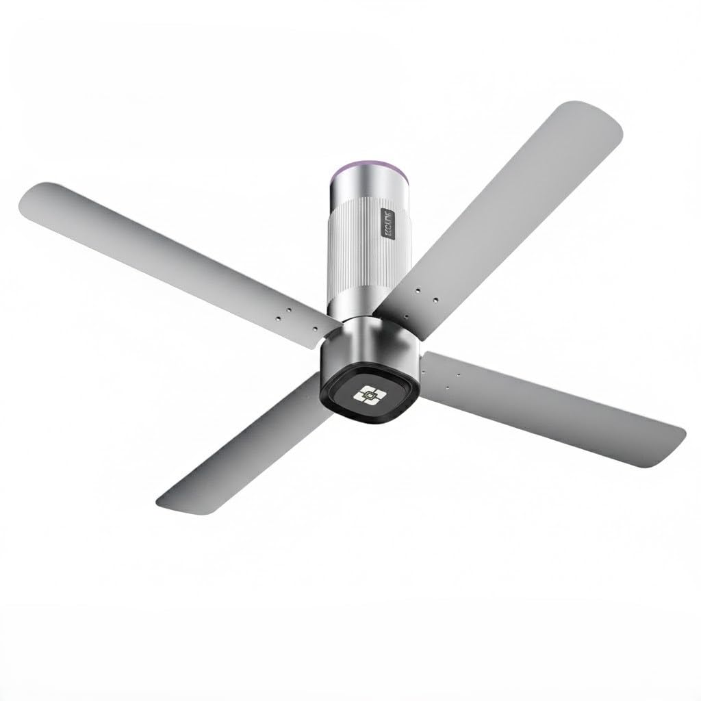 EcoLink Airoquad 1200mm Ceiling Fan | Galactic Silver Finish | High-Speed Air Delivery | Energy Efficient Motor | Stylish 4-Blade Design for Home & Office | Pack of 1-image-14