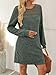AUTOMET Womens Long Sleeve Sweater Dresses Casual Fall Winter Dress Work Fashion 2025 Crew Neck Lace Mini Dressy Cute Sexy Comfy Clothes DarkGreen L