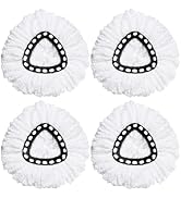 4 Pack Spin Mop Replacement Heads Compatible with Mop, Microfiber Spin Mop Refills, Easy Cleaning...