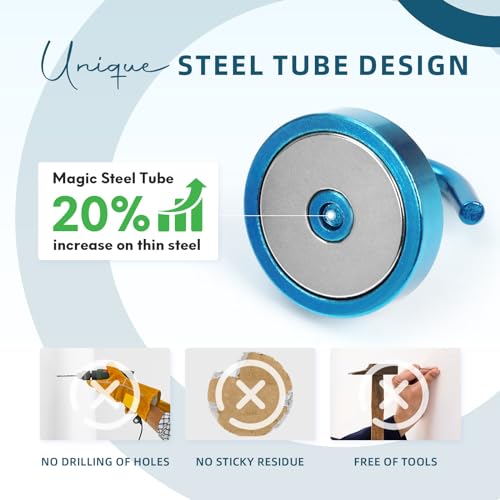 Image of Neosmuk Magnetic Hooks Steel Tube Design for Cruise,130lb+ RoyalBlue,10 Pack
