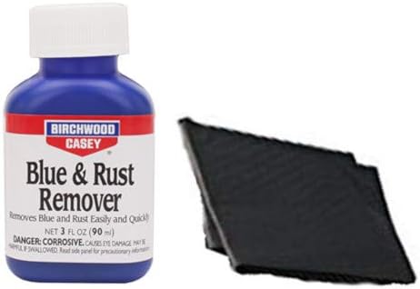 Westlake Market, Birchwood Casey Blue and Rust Remover Plus 2 Almohadillas Absobientes Desechables para RestauraciónLimpieza de Armas