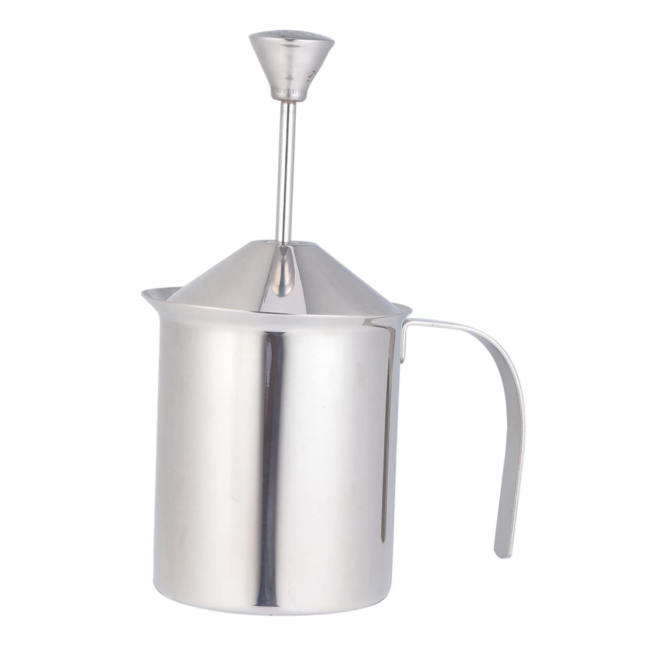 FUNOMOCYA Stainless Steel Handheld Milk Frother Pitcher Manual Coffee Utensil with Double Layer Filter for Thick Froth for Home and Coffee Shop Use