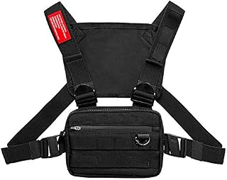 Scoutteemo Chest Rig Bags Strap Vest Chest Bags Front Pack for Men Womensport Chest Bag Multifunctional Wear-Resistant Mountaineering Bag with Reflective Effect for Hiking Camping Running Outdoors