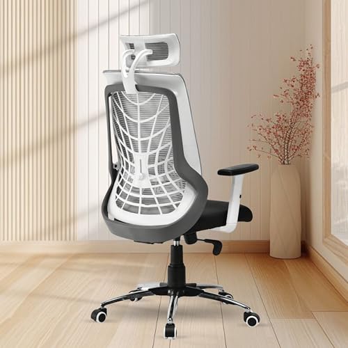 Image of FUGO FG408 Ergonomic High Back Mesh Office Chair,Korean Nylon Mesh,Cushioned Seat,Adjustable Height,Armrests,Lumbar Support,3D Headrest,Tilting Mechanism,Dual Nylon Casters,3-Year Warranty.