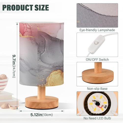 Lámpara de mesa Marble Blush Grey, diseño moderno miniatura 3