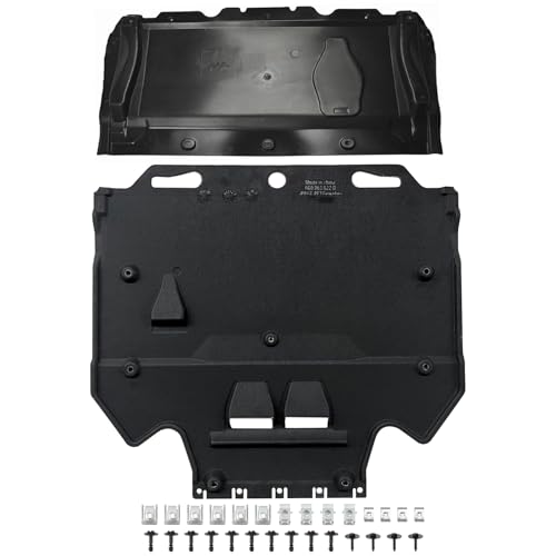 Image of 4G0863821B Radiator Support Cover Splash Guards w /Clips Replacement for 2011-2018 Audi A6 (4G /C7) A7 (4G) Front Lower Engine Under Cover Set 4G0863821F,4G0863822C,4G0863822J