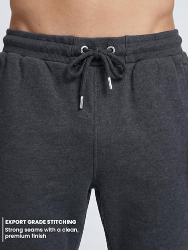 Image of Clans & Hans Men's 100% Pure Cotton Regular Fit Mid Rise Track Pant with Zipper Side Pockets and Back Pocket | Casual Gym Jogging Lounge Wear