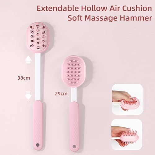 Image of WOVTE Flexible Extendable Back Scratcher for Women Men, Double Sided Air Cushion Massage Hammer, Stocking Stuffers for Women Mothers Day Christmas Birthday Gifts for Women Mom