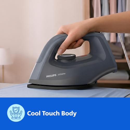 Image of Philips DST0700 /00 Hi-Power Heavy Weight Dry IRON 1350 W - World's No 1 Ironing brand, Advanced Alloy Non Stick Soleplate, Fluidic Cool Touch Design, Ultra Powerful 1350 W Performance