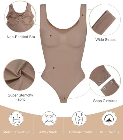 SHAPERX Shaping Mid-Dij Bodysuit Buikcontrole Shapewear Naadloze Sculpting Body Shaper, 4XL