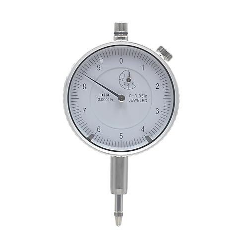 HFS Dial Indicator, 0-0.05" Range, 0.0001" Graduation, 1/4" Lug Back