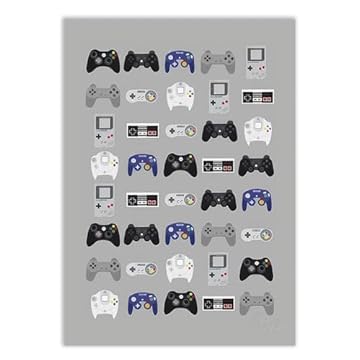 Placa Decorativa A4 Vídeos Games Controles Todas Gerações