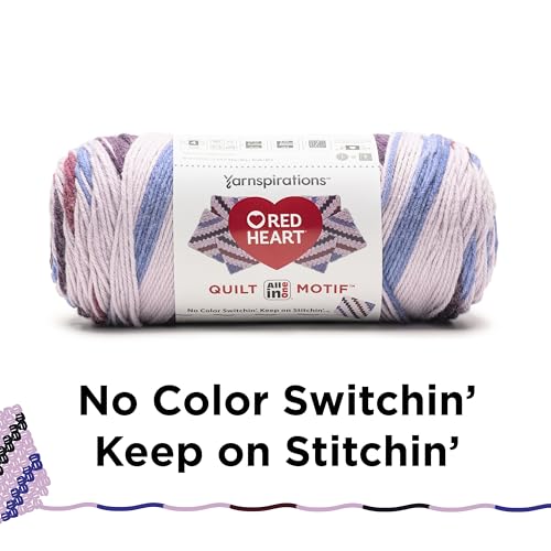 Image of Red Heart All in One Quilt Motif Yarn for Crocheting, Authentic, 3-Pack