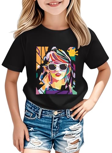 Image of Girl Country Music T-Shirt - Kids Singer Letters Graphic Birthday Shirts Gifts Fan Song Tour Concert Outfit Top