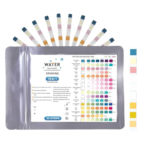 KEORHEZ 9 in 1 Teststreifen Aquarium,100 Stück 9 in 1 Aquarium Wassertest,zum Testen von Eisen, Kupfer, Nitrat, Nitrit, Chlor,usw. zur Messung von pH Wasserhärte im Aquarium Teich