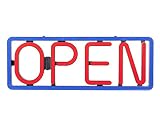 BRIGHT LARGE LETTER HORIZONTAL RECTANGLE LED OPEN DISPLAY SIGN RED BLUE COLOR RESTAURANT BAR LIQUOR SHOP STORE SALON CAFE BUSINESS N97L