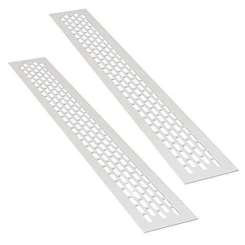 sossai® Aluminum - Air Ventilation Grille Cover - Alucratis (2 Pieces), 48 x 6 cm - 2 Stück