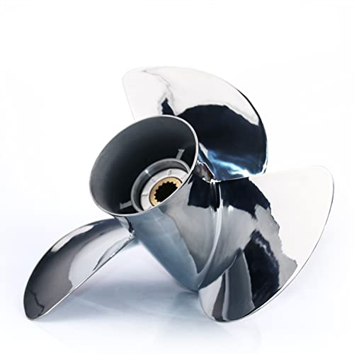 Image of CAPTAIN Boat Propeller fit Yamaha 115p 60 75 90 100 115 130 HP Outboard Engines, Stainless Steel 15 Spline Tooth Prop, RH, OEM