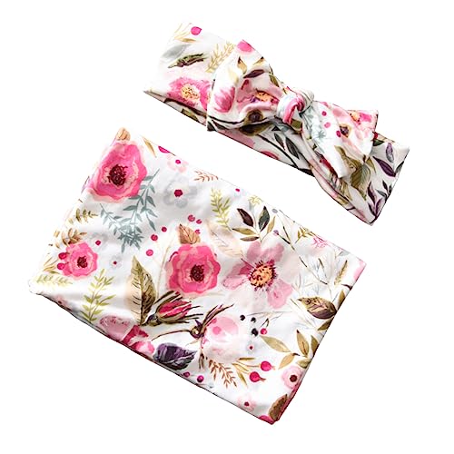 TOYANDONA 1 Conjunto de Envoltura de Banda para el Cabello Hijab del bebé apuntalar Clothes Roupa Bebe cinturón de Piel Bandanas Bebe pañales para bebés para recién Nacido Rosa