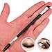 KINGMAS Eyebrow Brush, Professional Dual Angled Eye Brow Brush and Spoolie Brush Eyelash Comb Eyebrow Tool (Black)