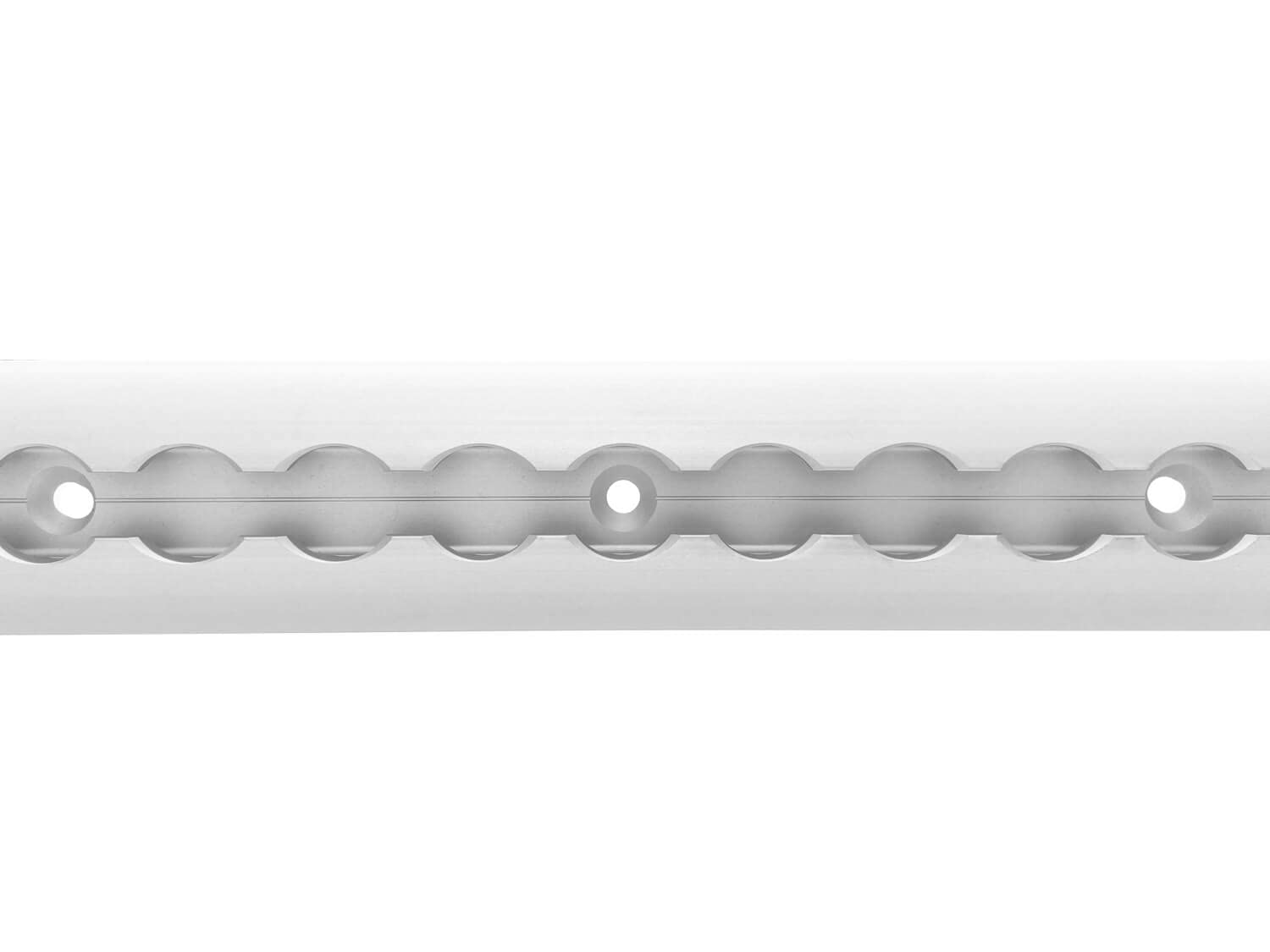 Airlineschiene halbrund, gebohrt, 50 x 11,5 mm, 500 mm, 4er Set | Zurrschiene | 50 cm | kompatibel mit Fittingen | Silber eloxiert | für Transporter, Wohnwagen, Sprinter | 0,5 m