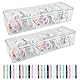 2Stück Kabel Aufbewahrungsbox Transparent Kabel Organizer Box mit 8 Verstellbare Fächer und 24 Kabelbinder, Cable Management Box für Schreibtischaufbewahrung im Büro und Zuhause