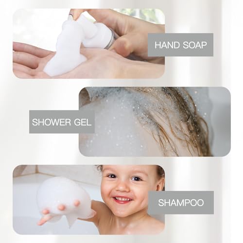 2oz Foam Bottle (3PCS) with Brush, Empty Foaming Pump Dispenser for Hand Soap, Lash Cleanser, Shampoo to Travel (60ml, Clear)4