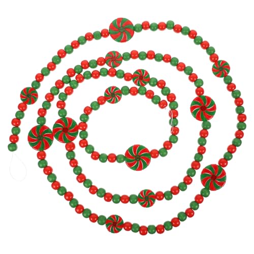 HAMPPLIES Weihnachtsanhänger Holzperlenkette 2m Hängendes Dekor...