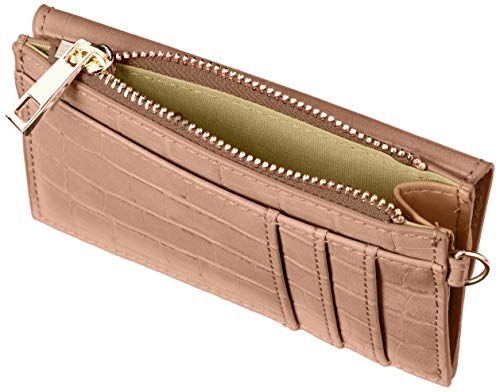 Legato Largo Lj-G0843 Commuter Pass Holder, Crocodile Embossed Pass Case With Reel, Beige #TOP4