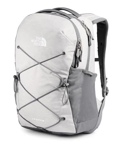 Image of The North Face Women's Jester Everyday Laptop Backpack - Commuter Travel Bag, Laptop Sleeve, Water-Repellent, TNF White Metallic Melange /Mid Grey-NPF, One Size