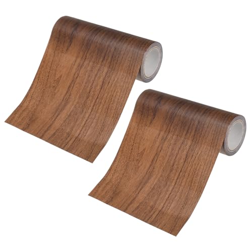 Image of M METERXITY 2-Rolls Wood Grain Repair Tape, 6 Inch x 15ft Self-Adhesive Wood Floor Tape, Realistic Textured Repair Patch, Contact Paper for Furniture /Floors /Home Decor [Dark Brown]
