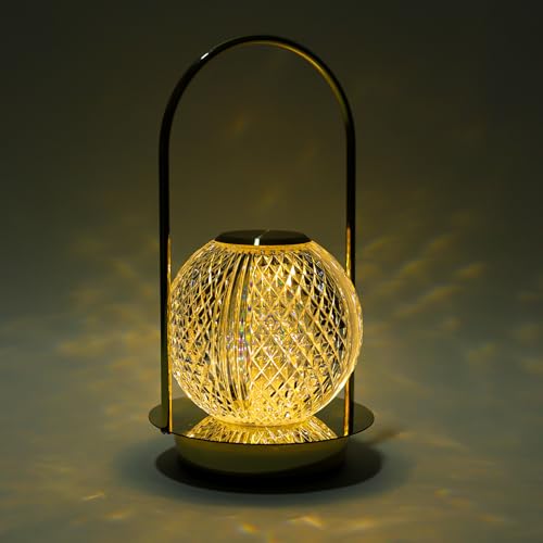 Image of Lexton Crystal Diamond Shape Table Lamp with Touch Control LED Light | Adjustable Brightness, USB Charging, Portable, Night Desk Lamp for Bedroom, Living Room, Study, Decoration,GIF | (Pack of 1)