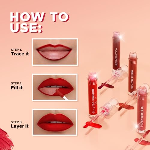 Image of Hilary Rhoda Power Of Matte Liquid Lipstick | Buildable Colour | Long Lasting & Matte Finish | Lightweight & Non-Drying Formula | Smudge Proof & Non-Transferable | 3ml (Classic Maroon - Shade 23)