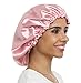 SAYMRE Adjustable Satiny Sleep Cap Hair Bonnet Double Layered Reversible for Women Protective Sleep Hairstyles