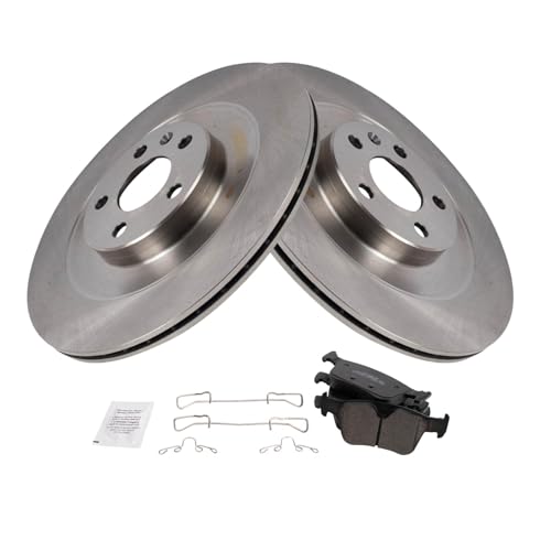 Image of TRQ Rear Brake Pad and Rotor Set Ceramic Rotors Compatible with 2016-2020 Volvo XC90