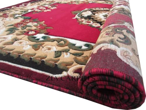 Image of zia carpets Aesthetic Colorful Silk Touch Washable 1 inch Thick Living Room Carpet 5 X 7 Feet