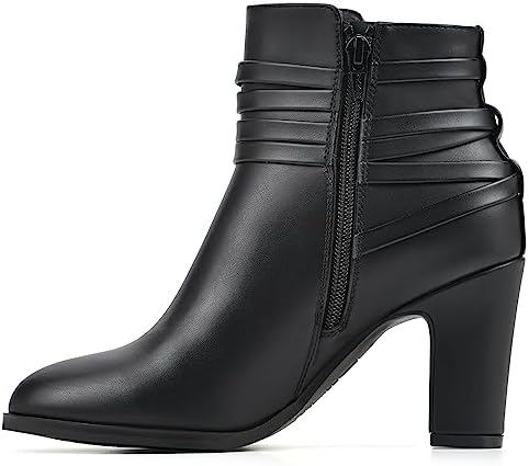 WHITE MOUNTAIN Women's Shoes Teaser Block Heel Bootie, Black/Smooth, 8.5 M | Image 3