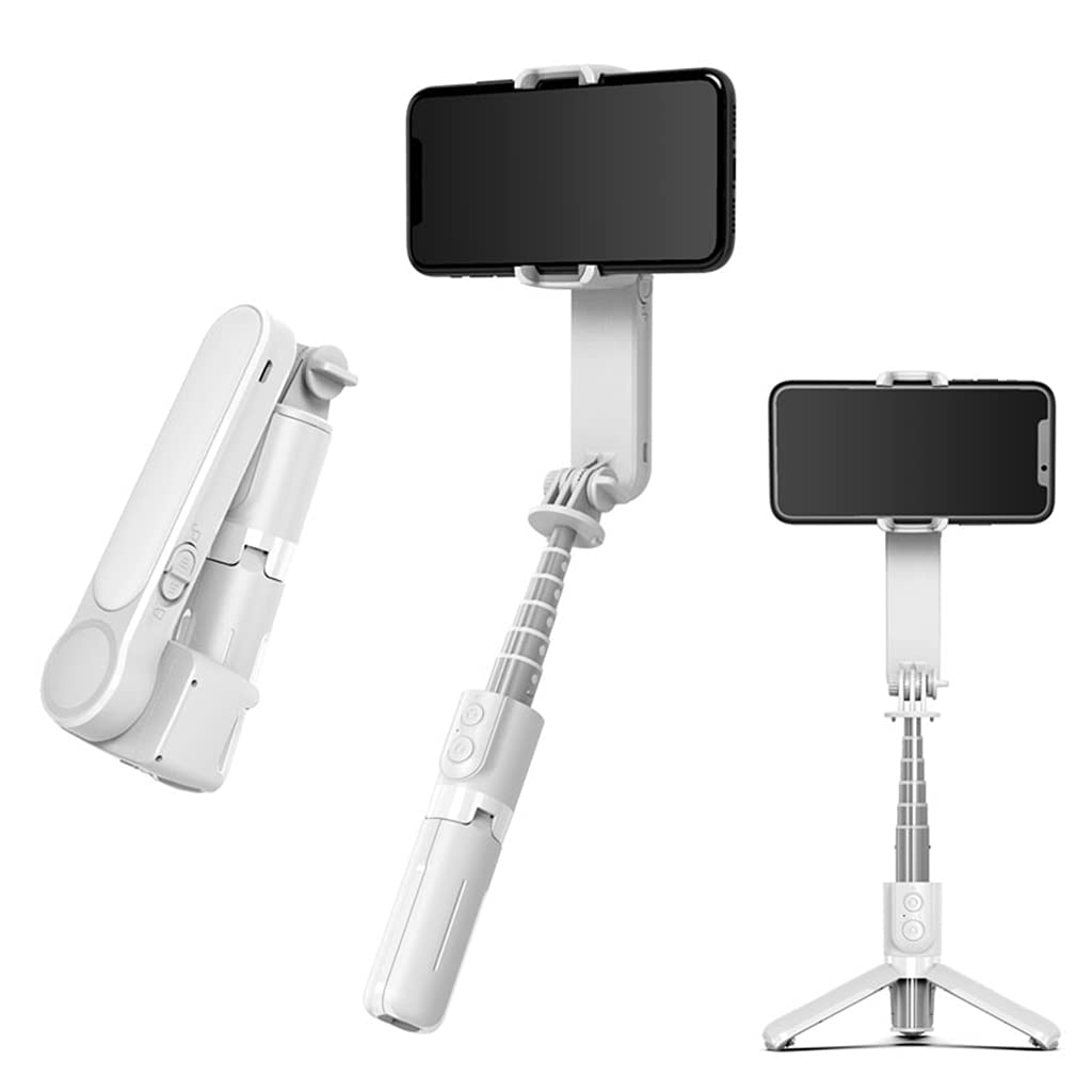 Shake Stabilizzatore Gimbal Con Luce di Riempimento Per Smartphone Vlog Live Video Record Con Telecomando Rotazione