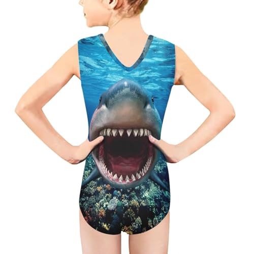Image of Girls Fashion Print One Piece Swimsuit Bathing Suit Gymnastic Leotard for Kids, 5-14 Years