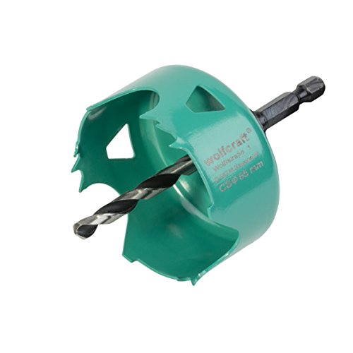 wolfcraft Sierra de corona de acero al carbono, Ø 65 mm I 5967000 I Para instalaciones eléctricas y sanitarias en madera y materiales de obra en seco