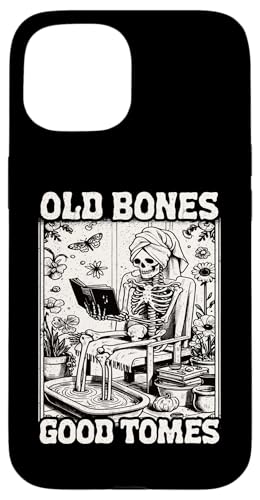 Old Bones Good Tomes Book Lover Bookworm �X�P���g���u�b�N �X�}�z�P�[�X iPhone 15 �p
