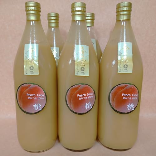 [金の蜜]アグリスタくましろの桃『あかつき』ジュース6本セット(1L×6本)