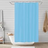 LUKDUNG Tenda da bagno in poliestere, 120 x 180 cm, anti muffa per bagno, tenda da doccia in tessuto, impermeabile, lavabile, con 8 ganci, blu