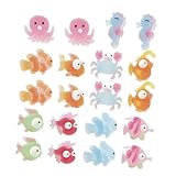 DECOMELODY 50 piezas Planos Multifuncionales de Animales Marinos Reutilizables para Decoración de Manualidades y Accesorios de Funda Móvil