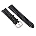 Produktbild 20mm Herren Damen Shwarz Kuh Leder Vintage Klassische Uhren-Armband Uhrenarmbänder Uhrband Watch Band Watch Strap Uhr Unisex mit Edelstahlschließe Dornschließe